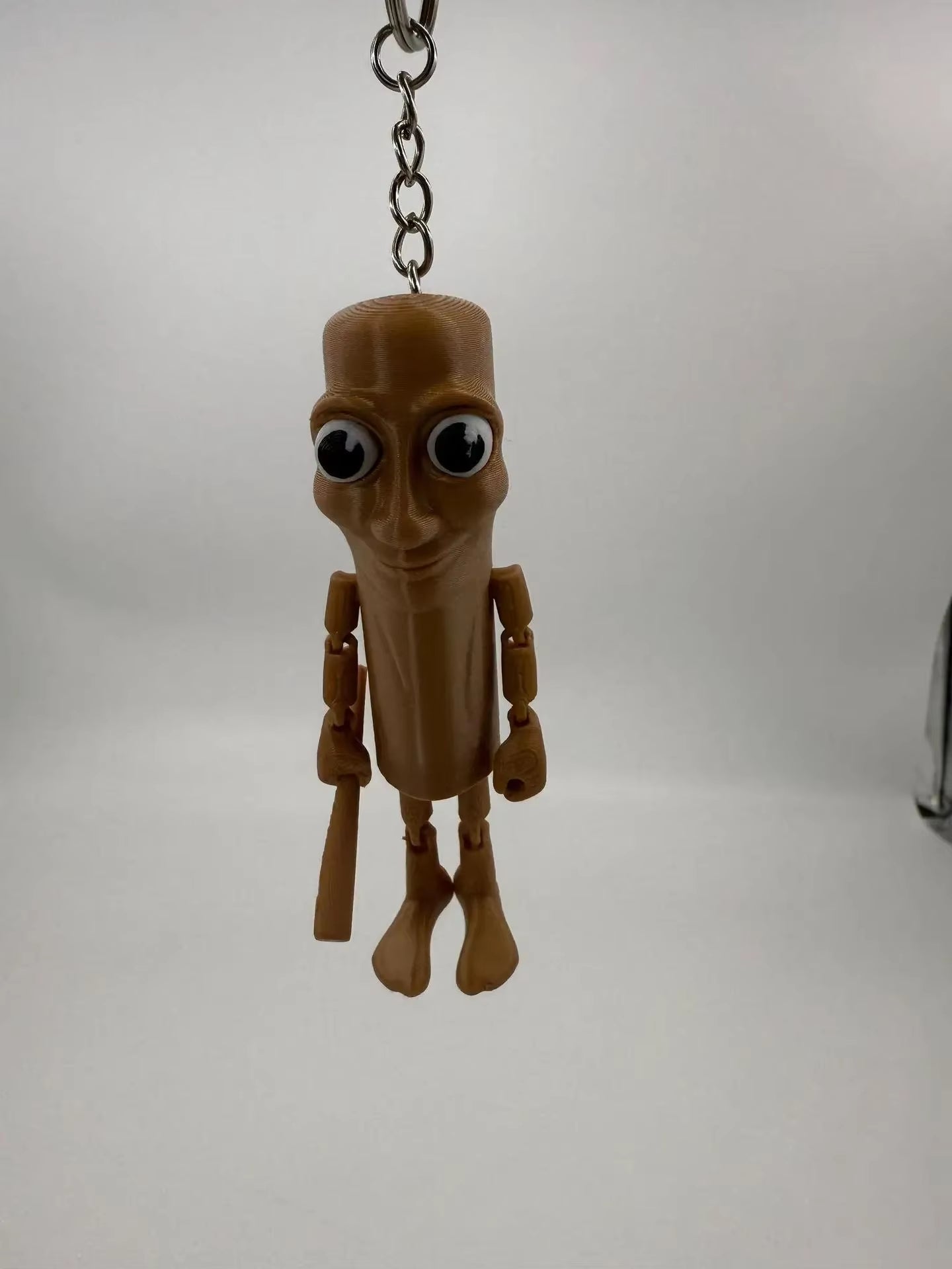 3D Printed Stick Figurine Creative Desktop Decor Ornament Tung Tung Sahur Handcrafts with Movable Arms Stick Figure Keychain