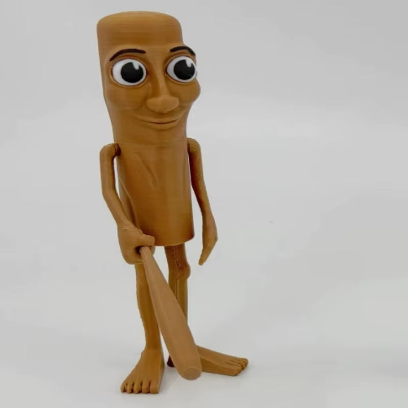 3D Printed Stick Figurine Creative Desktop Decor Ornament Tung Tung Sahur Handcrafts with Movable Arms Stick Figure Keychain